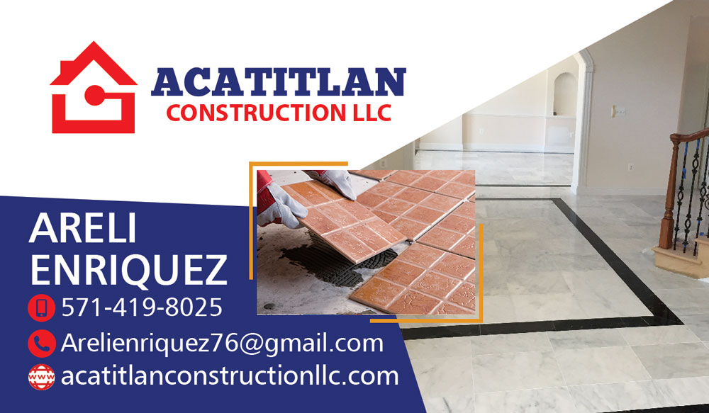 Front of Acatitlan Construction business card